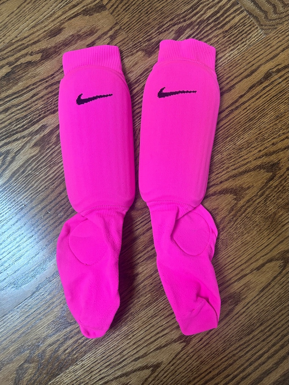 Nike Kids Pink Soccer Shin Guard Socks with Black Swoosh - L/XL